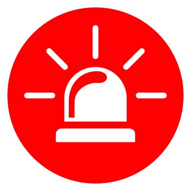 Siren daire kırmızı simge