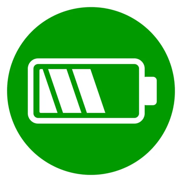 Icono de la batería círculo verde — Vector de stock