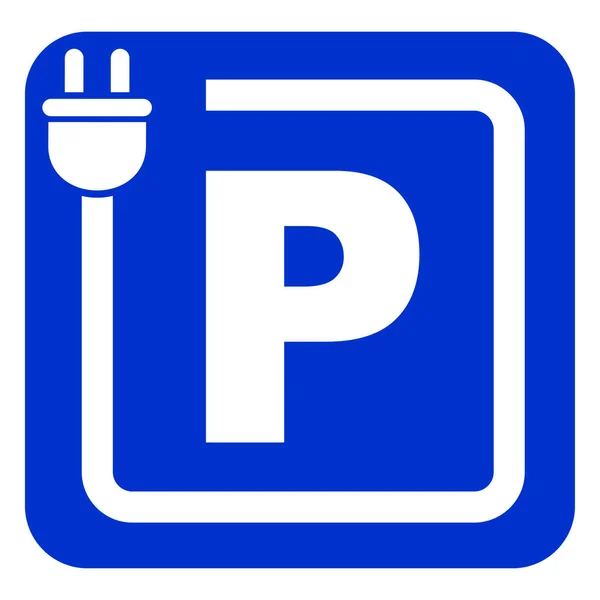 Зарядка парковка синий знак — стоковый вектор