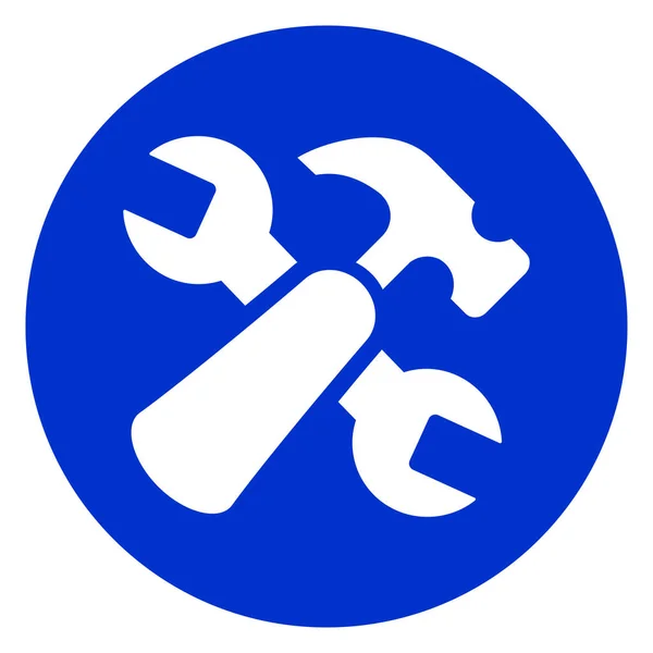 Werkzeuge blauer Kreis Symbol — Stockvektor