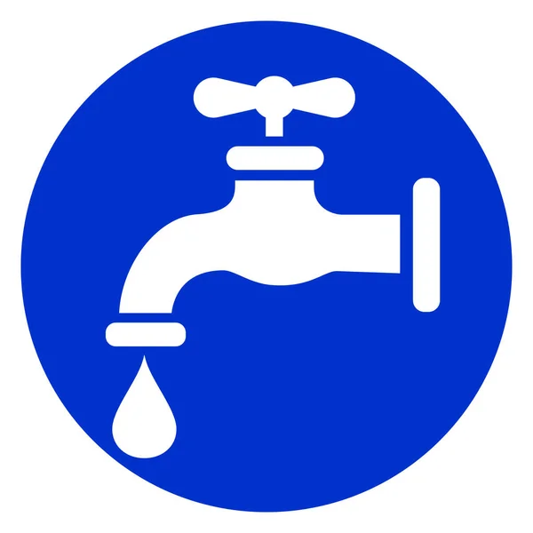 Faucet blue circle icon — Stock Vector