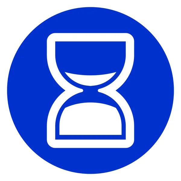 砂時計の青い円形のアイコン — ストックベクタ