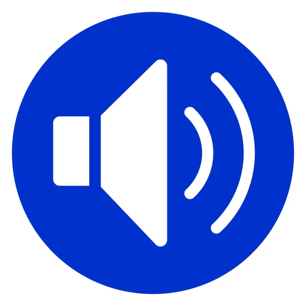 Icona del cerchio blu suono — Vettoriale Stock
