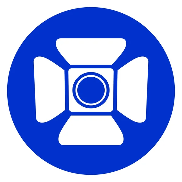 Foco icono círculo azul — Vector de stock
