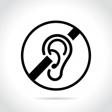 deaf icon on white background