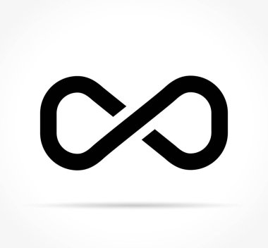 Beyaz arka plan üzerinde sonsuzluk simgesi