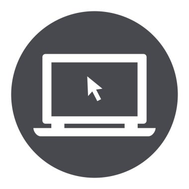 dizüstü bilgisayar gri daire simgesi