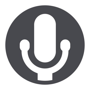 mikrofon gri daire simgesi