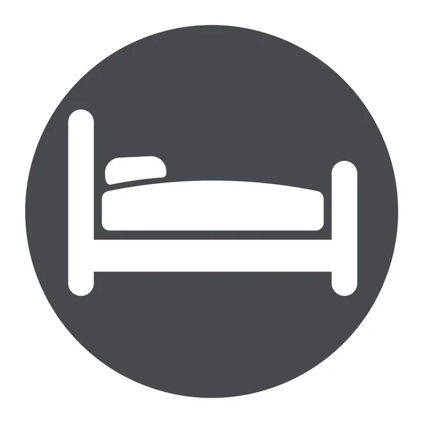 Bed circle gray icon — Stock Vector