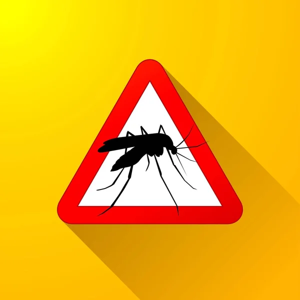 Conceito de sinal de aviso de mosquito — Vetor de Stock