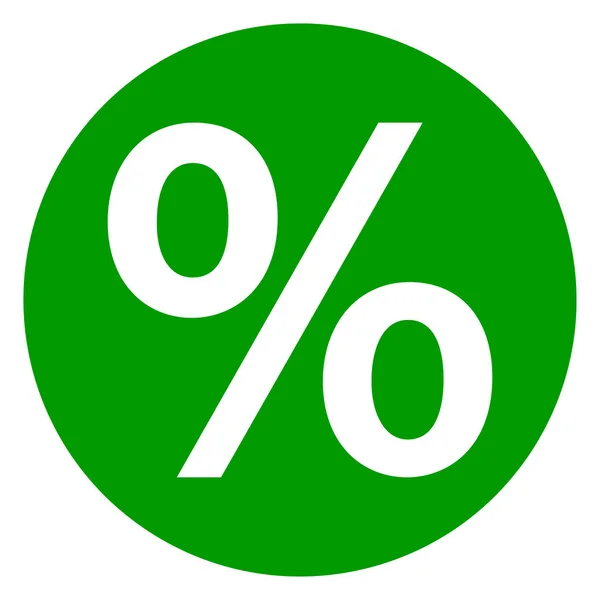 Percentage green circle icon — Stock Vector