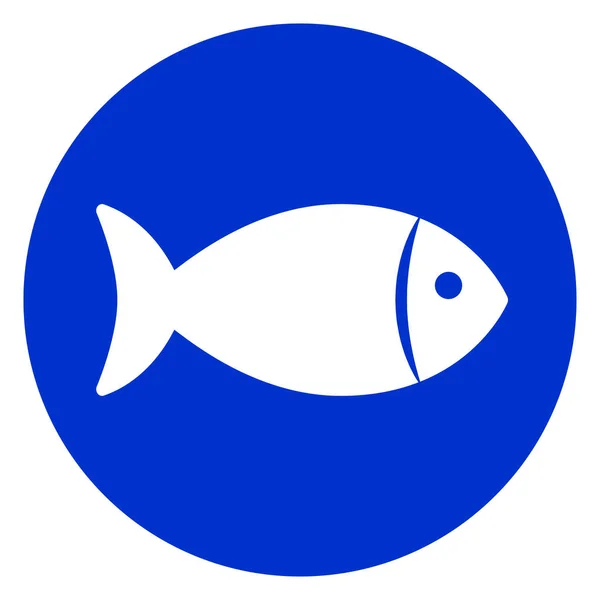 Ícone círculo azul peixe — Vetor de Stock