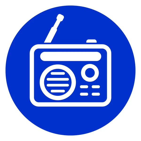 Radio blå cirkel ikon — Stock vektor