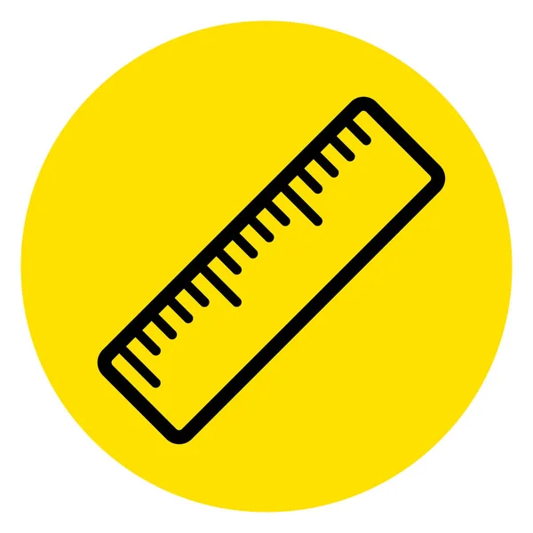 Circle yellow ruler icon — Stock Vector