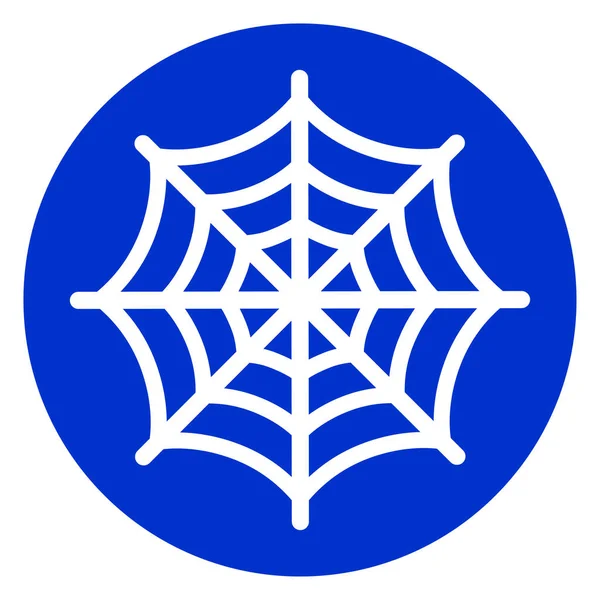 Tela de araña icono círculo azul — Vector de stock