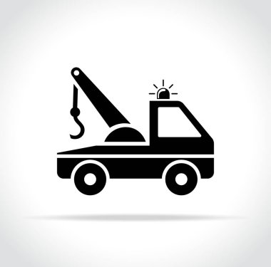 çekici kamyon simgesi beyaz arka plan üzerinde