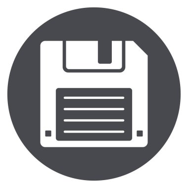 disket gri daire simgesi