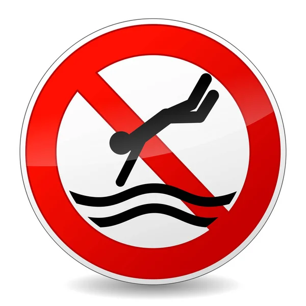 No diving sign on white background — Stock Vector