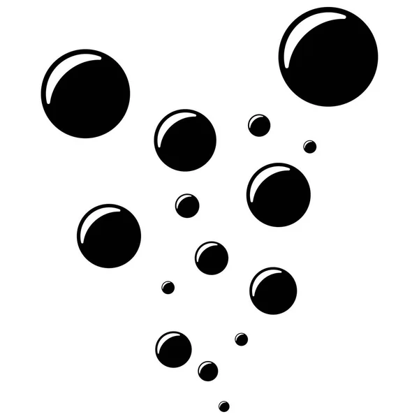 Bulles noires sur fond blanc — Image vectorielle
