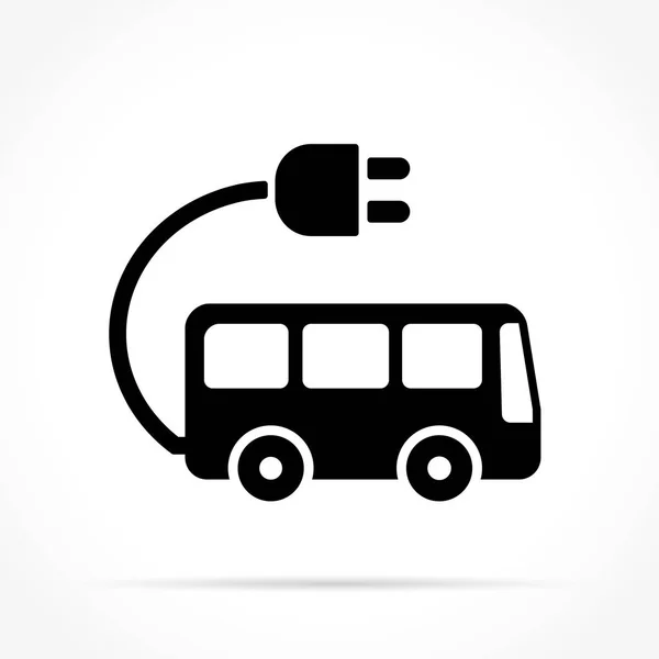 白色背景上的电动公交车图标 — 图库矢量图片