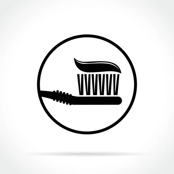 Icono de cepillo de dientes sobre fondo blanco — Vector de stock