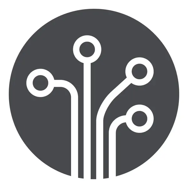 Icono de círculo de placa de circuito — Vector de stock