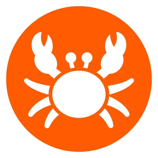 Cangrejo círculo icono naranja — Vector de stock