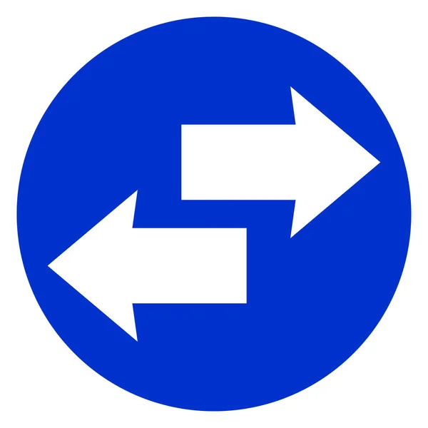 Flechas icono círculo azul — Vector de stock