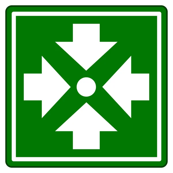 Point de rassemblement signe vert — Image vectorielle