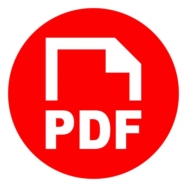 PDF daire kırmızı simge — Stok Vektör