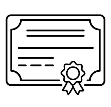 Beyaz arka plan üzerinde sertifika simge