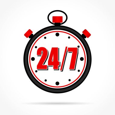 stopwatch icon on white background clipart
