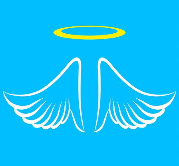 Andělská křídla s aureole — Stockový vektor