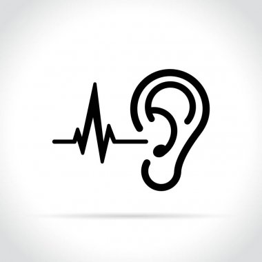ear icon on white background clipart