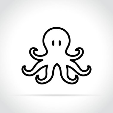 Ahtapot simgesi beyaz arka plan üzerinde