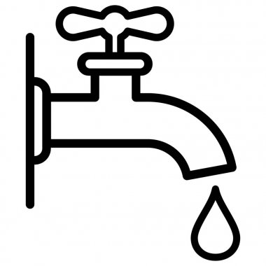 Beyaz arka plan üzerinde musluk simgesi