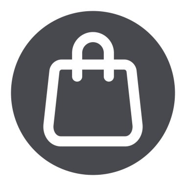 alışveriş çantası gri daire simgesi