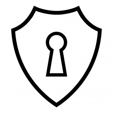 beyaz zemin üzerinde kalkan simgesi