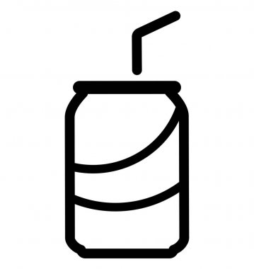 Beyaz arkaplanda soda simgesi