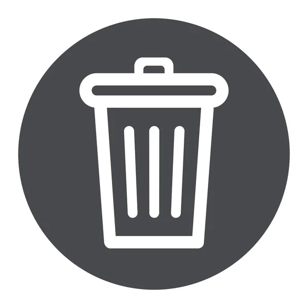 Trash can circle grey icon — Stock Vector