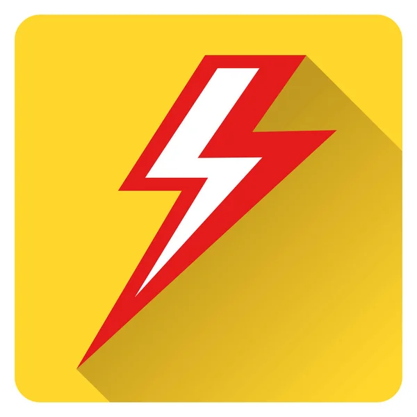 Icône tonnerre jaune et rouge — Image vectorielle