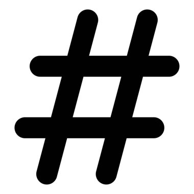 Beyaz arkaplanda hashtag simgesi