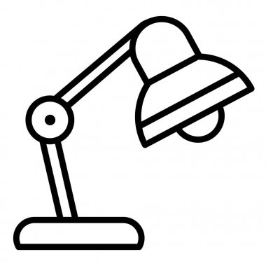 Beyaz arkaplanda masa lambası simgesi