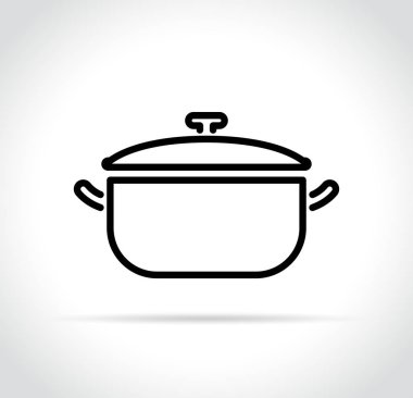 Beyaz arkaplanda yemek tenceresi simgesi