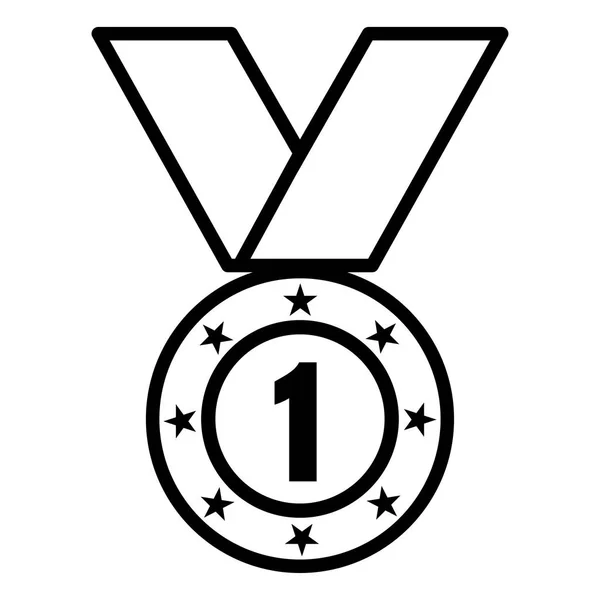 Medalj ikon på vit bakgrund — Stock vektor