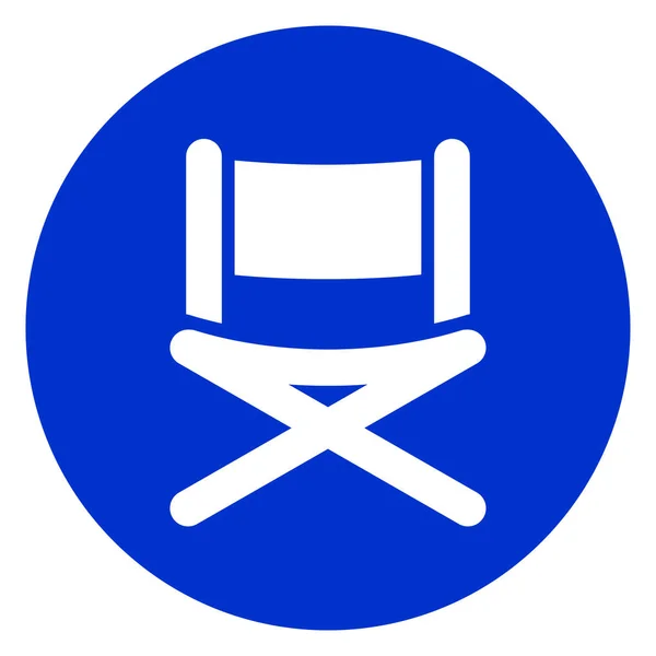 Icono círculo silla azul — Archivo Imágenes Vectoriales