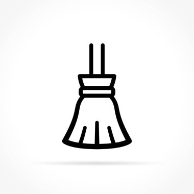 Beyaz arkaplanda süpürge simgesi