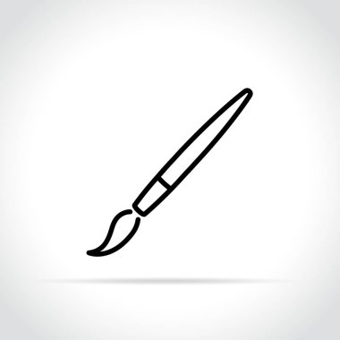 Beyaz arka plan üzerinde fırça simgesini