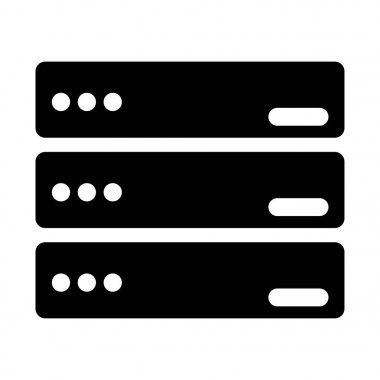 Beyaz arka plan üzerinde sunucu simgesi