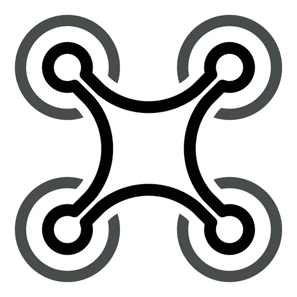Icône de drone sur fond blanc — Image vectorielle